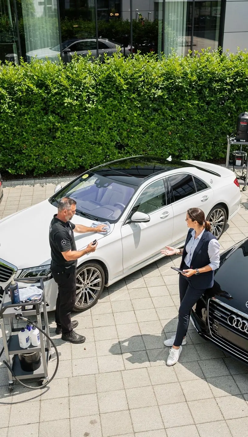 Moderne Diagnosetechnik zur präzisen Analyse von Luxusautos europäischer Marken im Servicezentrum.